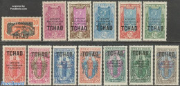 Chad 1925 Definitives 13v, Unused (hinged), Nature - Cat Family - Other & Unclassified