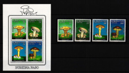 Burkina Faso 1231-1234 Und Block 134 Postfrisch Pilze #HQ347 - Burkina Faso (1984-...)