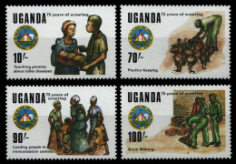 Uganda 1989 - Mi-Nr. 662-665 ** - MNH - Pfadfinder / Scouts - Ouganda (1962-...)