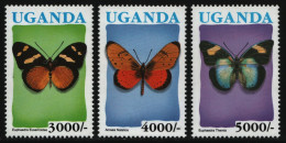 Uganda 1992 - Mi-Nr. 1084-1086 ** - MNH - Schmetterlinge / Butterflies (II) - Ouganda (1962-...)