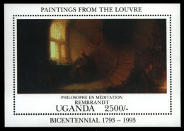 Uganda 1993 - Mi-Nr. Block 185 ** - MNH - Gemälde / Paintings - Louvre - Oeganda (1962-...)