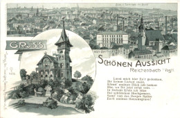 Reichenbach Im Vogtland - Gruss Von Der Schönen Aussicht - Litho - Reichenbach I. Vogtl.