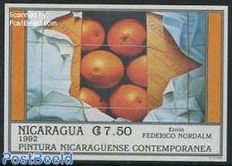 Nicaragua 1992 Modern Art S/s, Mint NH, Nature - Fruit - Art - Paintings - Frutta