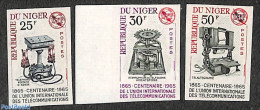 Niger 1965 ITU Centenary 3v, Imperforated, Mint NH, Science - Various - Telecommunication - I.T.U. - Telekom