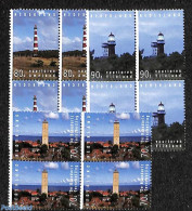 Netherlands 1994 Lighthouses 3v Blocks Of 4 [+], Mint NH, Various - Lighthouses & Safety At Sea - Unused Stamps