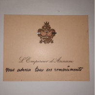 03K6 RARE - ANCIENNE CARTE GAUFFREE DE VISITE EMPEREUR D'ANNAM INDOCHINE 1945 - Andere-Azië