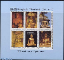 Saint Vincent 1993 BANGKOK 93, Buddha 6v M/s, Mint NH, Religion - Religion - Philately - Art - Sculpture - Sculpture