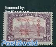 Hungary 1919 Szegedin, 50f, Stamp Out Of Set, Unused (hinged) - Neufs