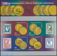 Romania 2013 Gold Coins Special S/s, Mint NH, Various - Stamps On Stamps - Money On Stamps - Unused Stamps