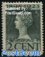 Netherlands 1923 2c, Perf. 12:12.5, Stamp Out Of Set, Unused (hinged) - Ongebruikt