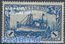 Germany, Colonies 1905 Kiautschou, $1, 26:17Perf, Stamp Out Of Set, Unused (hinged), Transport - Ships And Boats - Ships