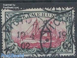 Germany, Colonies 1900 Kamerun, 5M, Without WM, Used Victoria Kamerun, One Short Perf, With Attest Steuer, Used, Trans.. - Ships