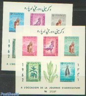 Afghanistan 1962 Agiculture 2 S/s Imperforated, Mint NH, Nature - Various - Birds - Dogs - Flowers & Plants - Poultry .. - Agricoltura
