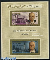 Ajman 1966 Sir Winston Churchill S/s, Mint NH, History - Churchill - Sir Winston Churchill