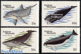 Antigua & Barbuda 1983 Whales 4v, Mint NH, Nature - Sea Mammals - Antigua E Barbuda (1981-...)