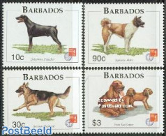 Barbados 1997 Dogs, Hong Kong 4v, Mint NH, Nature - Dogs - Barbados (1966-...)