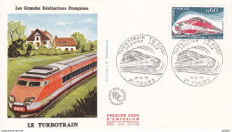 Frankreich France FDC 31.08.1974 Turbotrain TGV001 - Trains