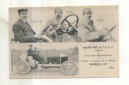 Grand Prix De L'ACF, 1907, Circuit De La Seine Inférieure, Voitures Et Coureurs De La Maison Darracq - Sonstige & Ohne Zuordnung