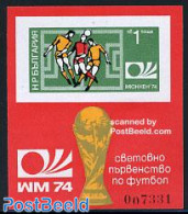 Bulgaria 1974 Football W.C. Germany S/s Imperforated, Mint NH, Sport - Football - Unused Stamps