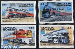 Barbuda 1986 Railways 4v, Mint NH, Transport - Railways - Trains