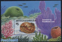 Barbuda 1986 Shells S/s, Mint NH, Nature - Shells & Crustaceans - Vita Acquatica