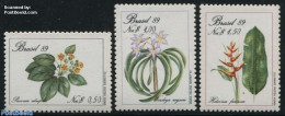 Brazil 1989 Flowers 3v, Mint NH, Nature - Flowers & Plants - Nuevos