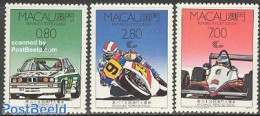 Macao 1988 Grand Prix 3v, Mint NH, Sport - Transport - Autosports - Sport (other And Mixed) - Automobiles - Motorcycles - Ungebraucht