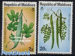 Maldives 1977 Vegetables 2v, Mint NH, Health - Food & Drink - Food