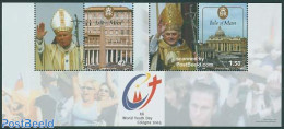 Isle Of Man 2005 World Youth Day Cologne S/s, Mint NH, Religion - Pope - Pausen