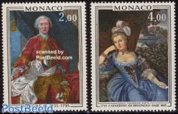 Monaco 1975 Paintings 2v, Mint NH, History - Kings & Queens (Royalty) - Art - Paintings - Ungebraucht