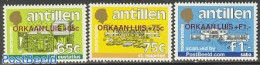 Netherlands Antilles 1995 Hurricane Luis 3v, Mint NH, History - Science - Transport - Meteorology - Automobiles - Disa.. - Climat & Météorologie