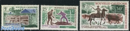 New Caledonia 1969 Cattle 3v, Mint NH, Nature - Cattle - Horses - Nuovi