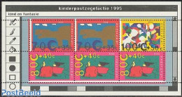 Netherlands 1995 Child Welfare S/s, Mint NH, Nature - Prehistoric Animals - Turtles - Art - Children Drawings - Unused Stamps