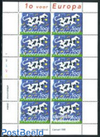 Netherlands 1995 10 Voor Europa M/s, Mint NH, History - Nature - Various - Europa Hang-on Issues - Cattle - Maps - Unused Stamps