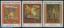 French Polynesia 1988 Tapa Paintings 3v, Mint NH, Art - Paintings - Ongebruikt