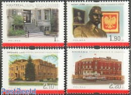 Poland 2001 Polish People In USA 4v, Mint NH, Transport - Automobiles - Art - Architecture - Libraries - Museums - Unused Stamps
