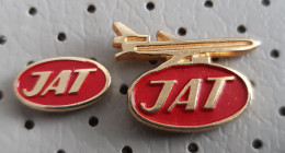 JAT Yugoslav Airlines Aero Transport  Air Carrier Plane Airplain Yugoslavia Pins - Airplanes