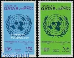 Qatar 1980 UNO Day 2v, Mint NH, History - United Nations - Qatar