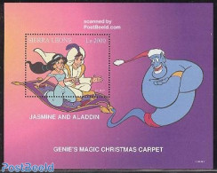 Sierra Leone 1997 Jasmine & Aladdin S/s, Mint NH, Religion - Christmas - Art - Disney - Weihnachten