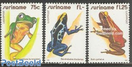 Suriname, Republic 1981 Frogs Airmail 3v, Mint NH, Nature - Animals (others & Mixed) - Frogs & Toads - Reptiles - Surinam