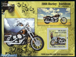 Sao Tome/Principe 2008 Harley Davidson S/s, Mint NH, Transport - Motorcycles - Motorfietsen