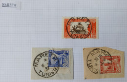 Tunisie Lot Timbre Oblitération Choisies Mareth  Dont  Fragment    à Voir - Used Stamps