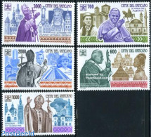 Vatican 1994 Pope World Travels 5v, Mint NH, Nature - Religion - Horses - Churches, Temples, Mosques, Synagogues - Pop.. - Neufs