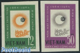 Vietnam 1964 Quiet Sun Year 2v Imperforated, Mint NH, Science - Transport - Astronomy - Space Exploration - Astrología