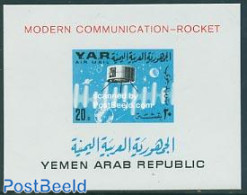 Yemen, Arab Republic 1966 Telecommunication S/s, Mint NH, Science - Transport - Telecommunication - Space Exploration - Télécom