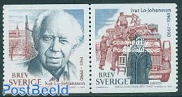 Sweden 2001 I. Lo-Johansson 2v [:] (sequence May Vary), Mint NH, Transport - Automobiles - Art - Authors - Unused Stamps