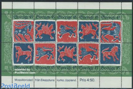 Sweden 1974 Christmas 10v M/s, Mint NH, Nature - Religion - Deer - Christmas - Unused Stamps