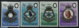 Ascension 1972 Royal Navy Naval Arms (IV) 4v, Mint NH, History - Nature - Coat Of Arms - Birds - Ascensión