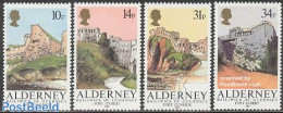 Alderney 1986 Fortifications 4v, Mint NH, Art - Castles & Fortifications - Châteaux