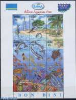 Aruba 1997 Pacific 97, Marine Life 9v M/s, Mint NH, Nature - Various - Birds - Fish - Owls - Sea Mammals - Turtles - L.. - Fishes